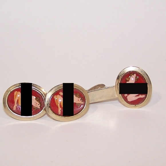 Marilyn Monroe cuff link tie clip set